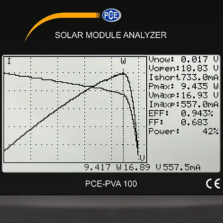 Photovoltaic Meter PCE-PVA 100 display