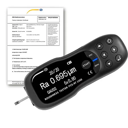 Profilometer - Roughness Tester PCE-RT 1200-ICA Incl. ISO Calibration Cert.