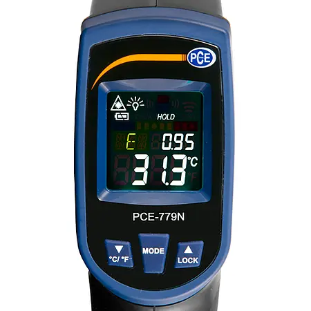 Surface Testing - Temperature Meter PCE-779N Display