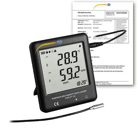 Temperature Data Logger PCE-HT 114-ICA Incl. ISO Calibration Certificate