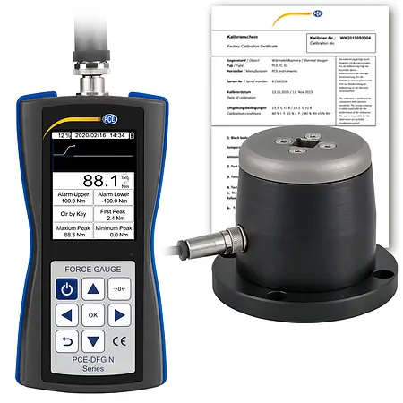 Torque Meter PCE-DFG N 100TW-ICA incl. ISO Calibration Certificate