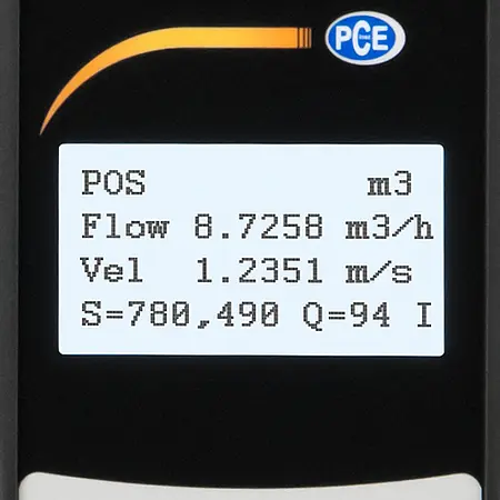 Ultrasonic Flow Test Instrument Kit PCE-TDS 100HHS Display