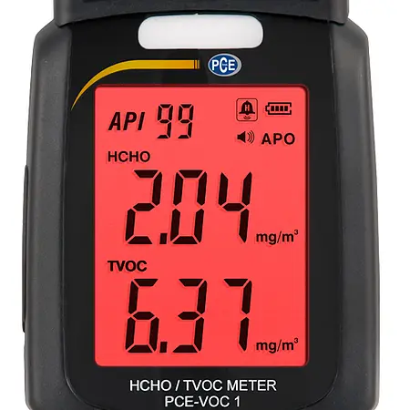 VOC Environmental Tester PCE-VOC 1 Red Display Visual Alarm