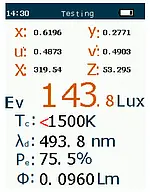 Chroma Meter PCE-CRM 40 Display