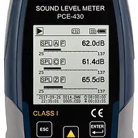 Class 1 Data-Logging Noise Meter / Sound Meter PCE-430 - Display