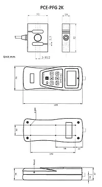 Force Gauge PCE-PFG 2K dimensions