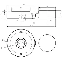 Tension Dynamometer PCE-HFG 10K technical drawing