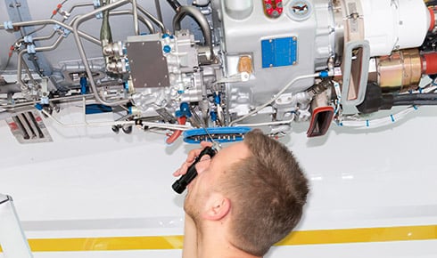 Visual Inspection airplane with borescope