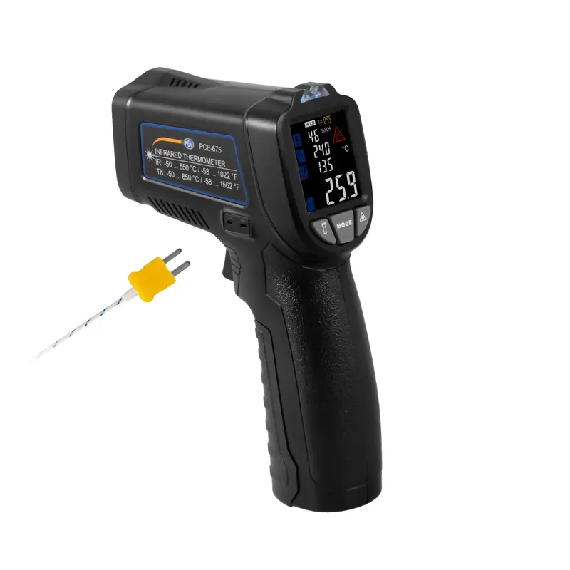 Mesureur de température laser PCE-675-ICA avec Type K inclus