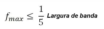 Osciloscópio: Fórmula para a frequência máxima em relação à largura de banda