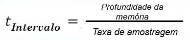 Osciloscópio: fórmula do temporizador de intervalo entre duas amostras