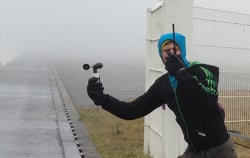 Cup anemometer PCE-A420 application at an airport.