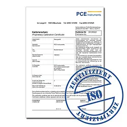 Calibration certificate for PCE-THB Series (Temperature) CAL-PCE-THB-T