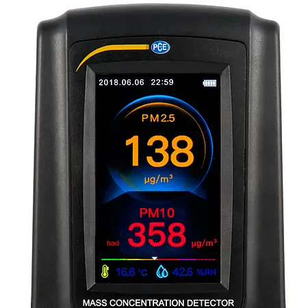 Air Quality Meter / Particle Counter Display Warning