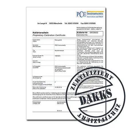 CAL-DAKKS-VC21 ISO DAkkS Calibration Certificate 