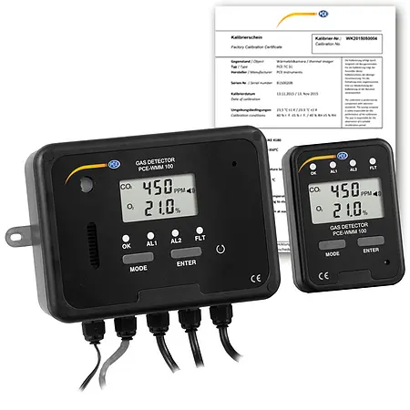 Carbon Dioxide Meter PCE-WMM 100-ICA incl. ISO Calibration Certificate