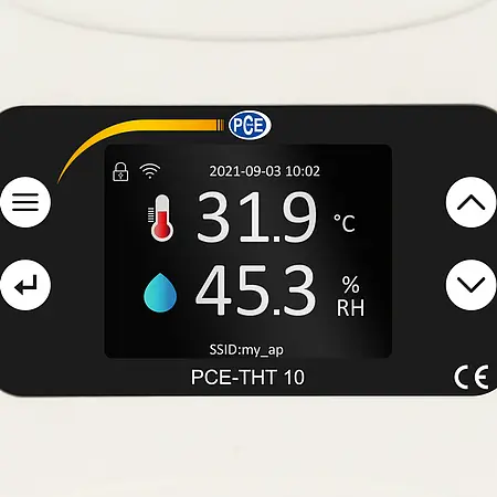 Data Logger for Temperature and Humidity PCE-THT 10 display