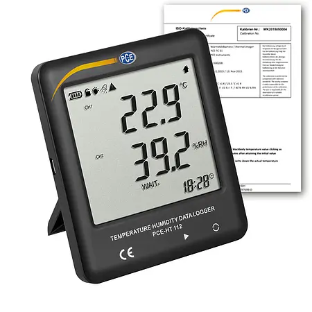 Data Logger with USB Interface PCE-HT 112-ICA Incl. ISO Calibration Certificate