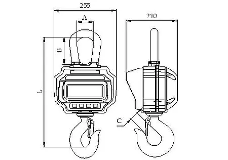 Force Gage PCE-CS 5000N diagram