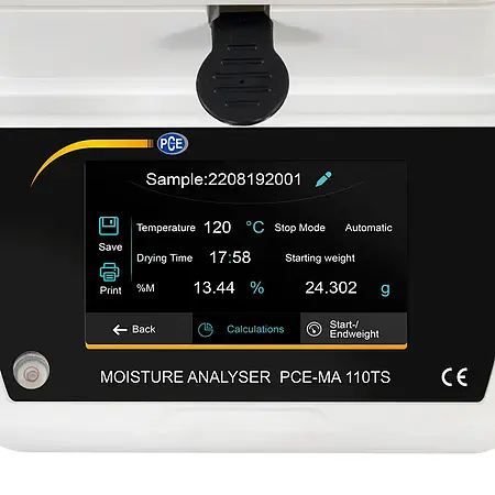 Humidity Detector PCE-MA 110TS touch display