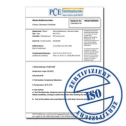 ISO Calibration Certificate CAL-PCE-VT 3xxx for vibration meter