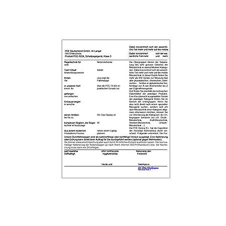 NIST calibration certificate for formaldehyde meter HFX205 