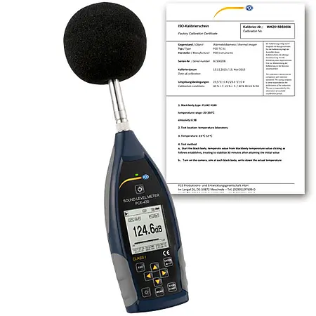 Outdoor Road Noise / Traffic Noise Meter Kit PCE-430-EKIT-ICA incl. ISO Calibration Certificate