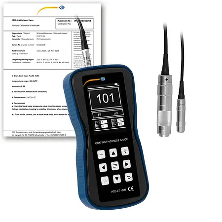 Paint Thickness Tester PCE-CT 100N-ICA incl. ISO Calibration Certificate