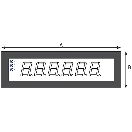 Panel Meter diagram dimensions A-B