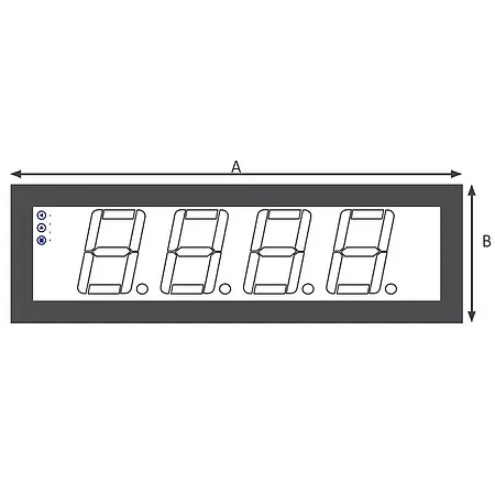 Panel Meter diagram dimensions A-B