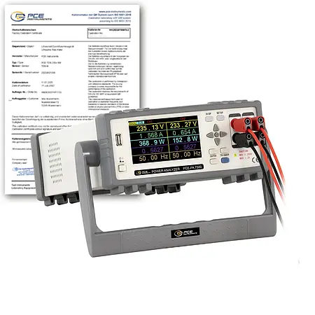 Portable Power Analyzer 2-Channel PCE-PA 7500-ICA incl. ISO-Calibration Certificate