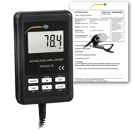 Sound Level Data Logger PCE-SLD 10-ICA Incl. ISO Calibration Certificate