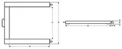 Technical Drawing Stainless Steel Scale PCE-SD 1500U