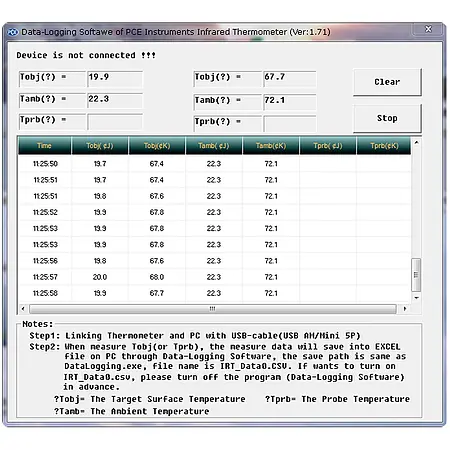 Thermometer PCE-895 software