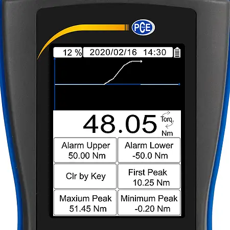 Torque Meter PCE-DFG N 50TW display