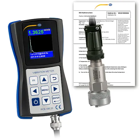 Vibration Analyzer PCE-VM 20-ICA incl. ISO Calibration Certificate