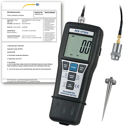 Vibration Meter PCE-VT 204-ICA incl. ISO Calibration Certificate