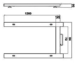 Weighing Beam PCE-EP 1500 dimensions