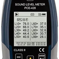 Class 2 Data-Logging Decibel Meter PCE-428 screen