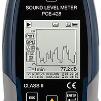 Class 2 Data-Logging Decibel Meter PCE-428 screen