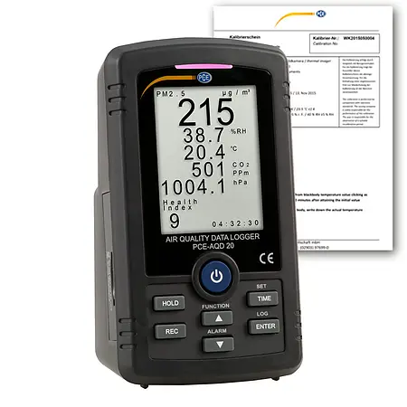 Medidor de CO2 incl. certificado de calibración ISO