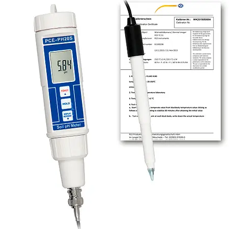 Medidor de pH incl. certificado de calibración ISO