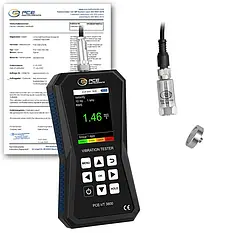 Vibrómetro incl. certificado de calibración ISO