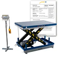 Hydraulische Hubtisch - Palettenwaage PCE-HLTS 500-ICA inkl. ISO-Kalibrierzertifikat