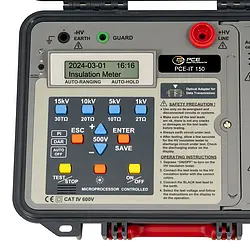 Medidor de isolamento - Painel de controle