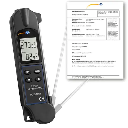 Çevresel Ölçüm Cihazı PCE-IR 80-ICA ISO Kalibrasyon Sertifikası dahil