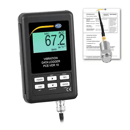 Şok Data Logger PCE-VDR 10-ICA ISO Kalibrasyon Sertifikası dahil