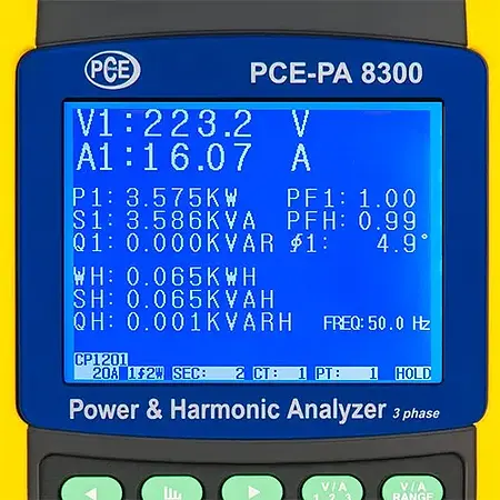 Akım Ölçer PCE-PA 8300 Ekranı