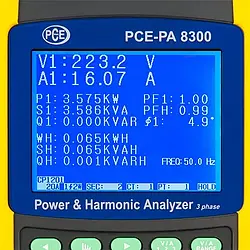 Güç Analizörü PCE-PA 8300 Ekranı