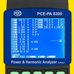 Güç Analizörü PCE-PA 8300 Ekranı